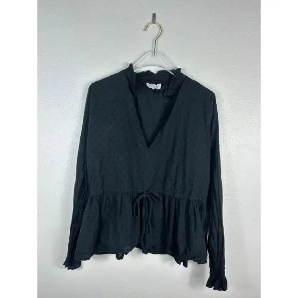 Emerson Fry Lucybella Textured Top Black Sz XS/S Victorian - Picture 5 of 9